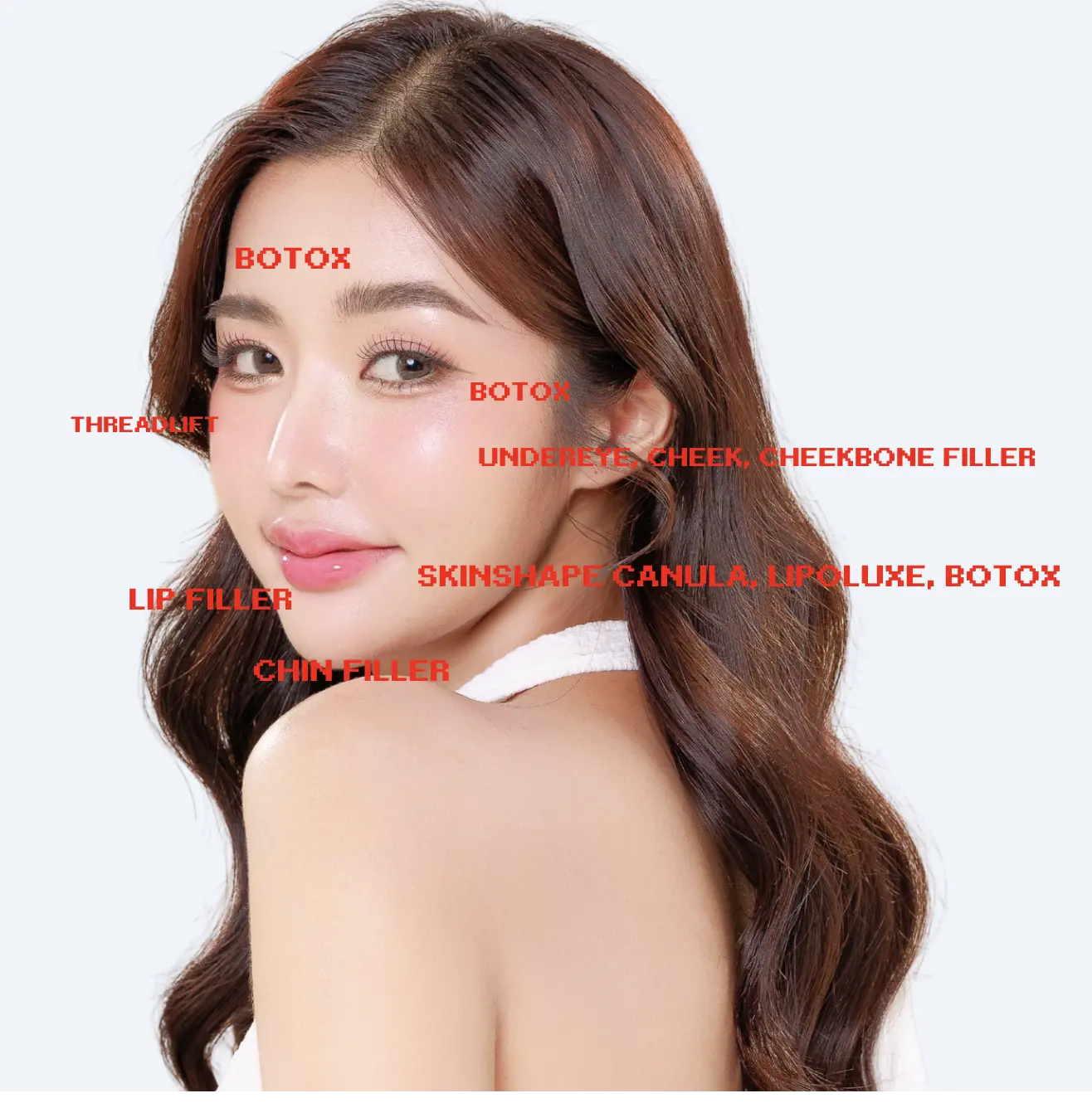 contour of the face and body